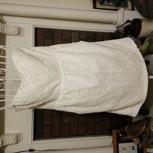Julie Brown White lace strapless dress. Size 4. Wedding, bridal, baby shower